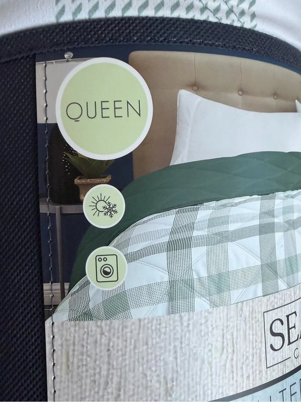 Sean Collection Green Quilted Down Alternative Blanket